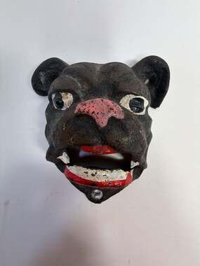 Vintage Cast Iron Bulldog Wall Mounted Bottle Opener